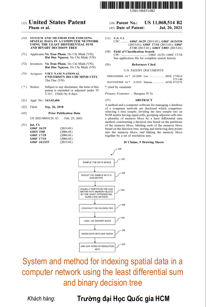 System and method for indexing spatial data in a computer network using the least differential sum and binary decision tree