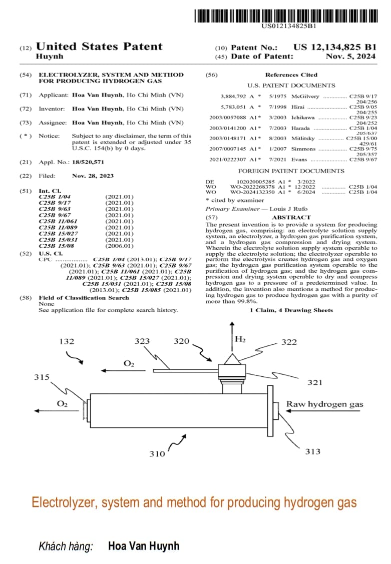 Electrolyzer, system and method for producing hydrogen gas