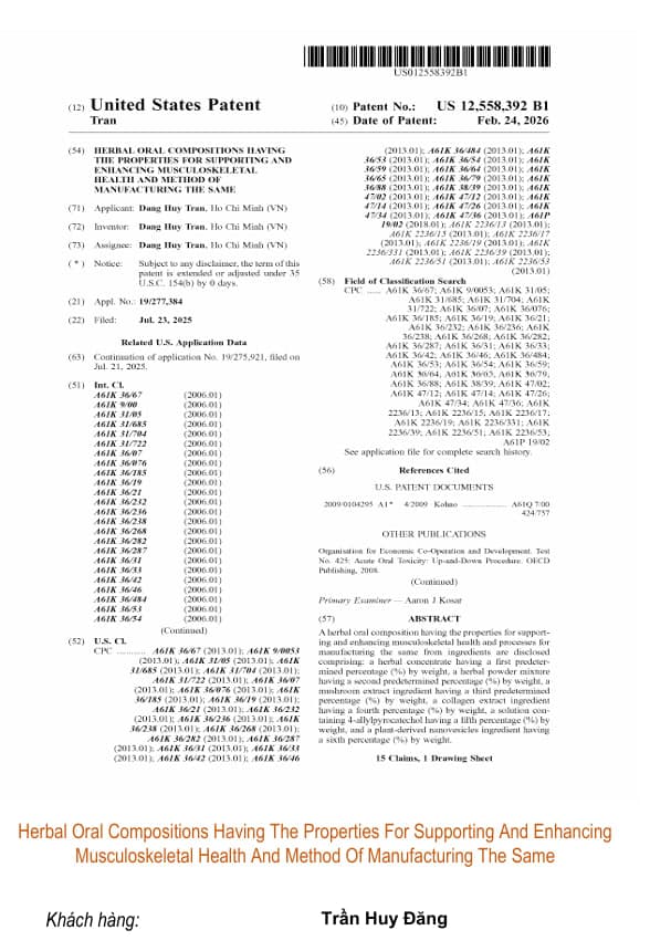 Herbal Oral Compositions Having The Properties For Supporting And Enhancing Musculoskeletal Health And Method Of Manufacturing The Same
