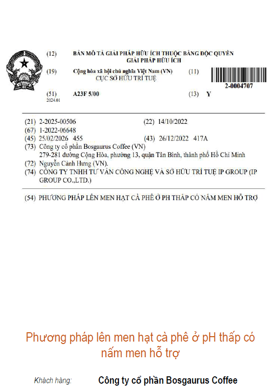 Phương pháp lên men hạt cà phê ở pH thấp có nấm men hỗ trợ